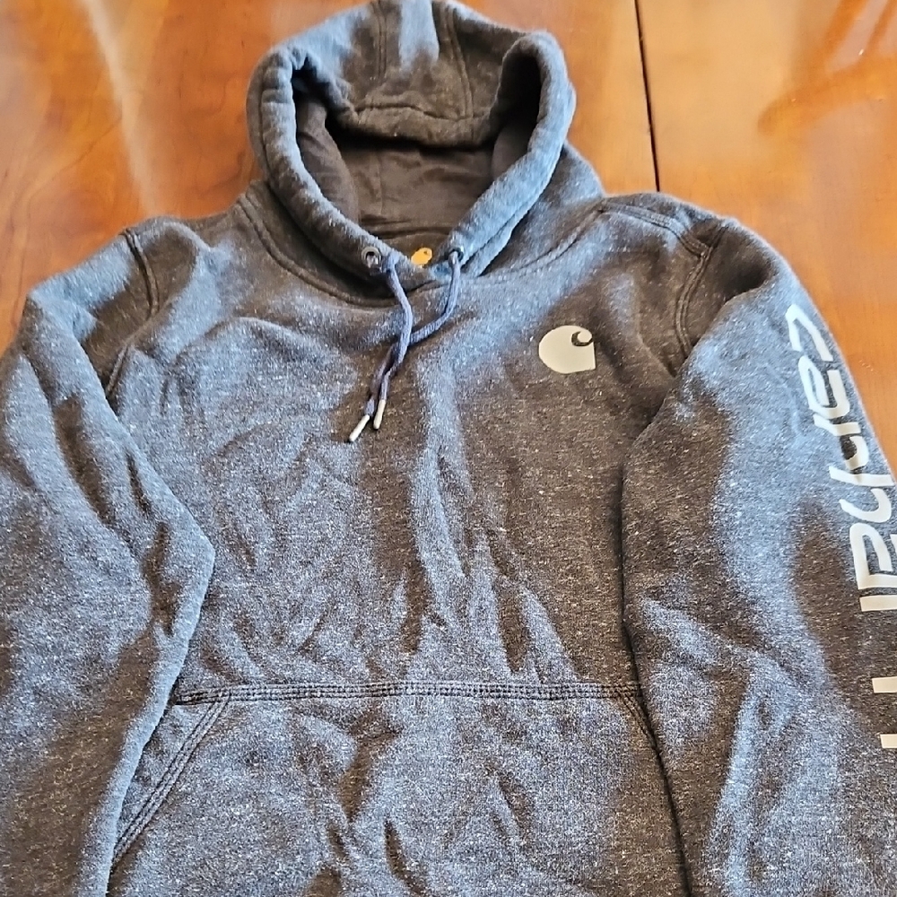 Carhartt Gray Pullover Hoodie with Logo
